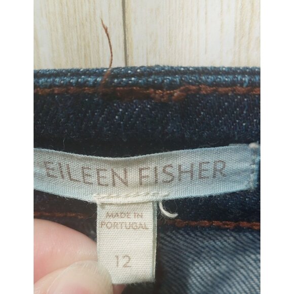 Eileen Fisher Women's Jeans Size 12 RN78121 CA34460 Dark Wash~Stretch - Picture 3 of 8